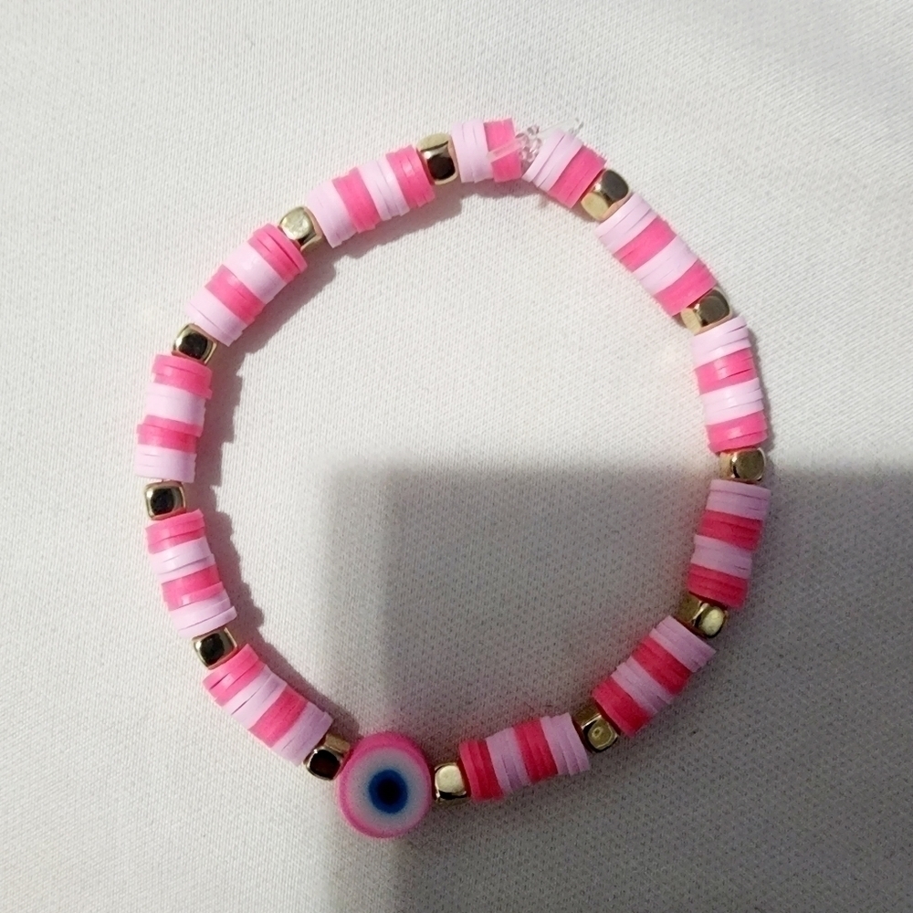 evil Eye Charm Bracelet Stretch Bracelets Set of 2pc - Picture 3 of 7